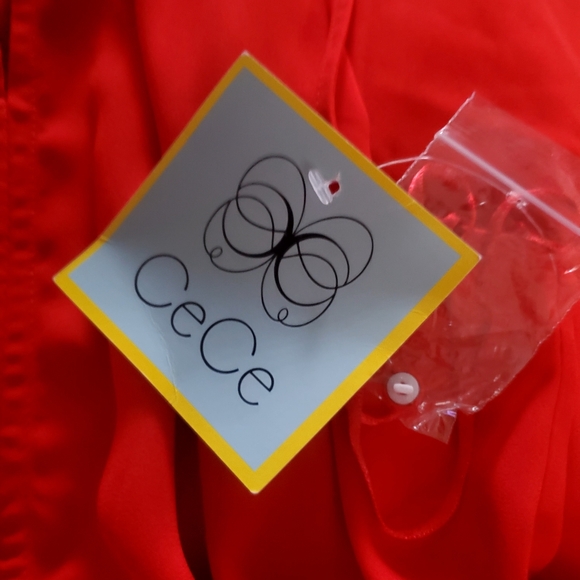 CeCe Red Halter  Dress with Smocked Waist Size Medium - Picture 7 of 9